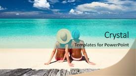 Presentation with maldives - Amazing theme having couple on a tropical beach backdrop and a teal colored foreground