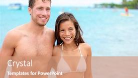  Presentation with travel friends - Amazing presentation having swimming in ocean on summer backdrop and a coral colored foreground