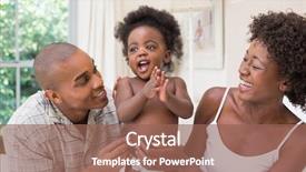  Presentation with happy baby - Presentation with couple on bed with baby background and a violet colored foreground