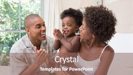  Presentation with baby diapers - Slides featuring couple on bed with baby background and a violet colored foreground