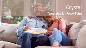  Presentation with night - Theme consisting of couple-on-date-night-sitting background and a coral colored foreground