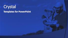  Presentation with duo - Presentation design having couple on golf course duo background and a  colored foreground