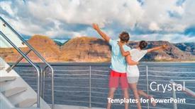  Presentation with luxury yacht - Presentation theme having couple-on-luxury-yacht-cruise background and a gray colored foreground
