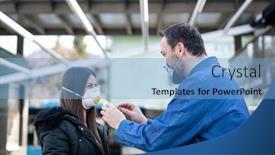  Presentation with pollution - Audience pleasing PPT layouts consisting of couple-on-street-with-mask backdrop and a light blue colored foreground