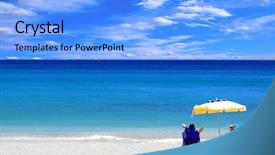  Presentation with sea and beach - Cool new PPT theme with couple on the beach enjoying backdrop and a  colored foreground