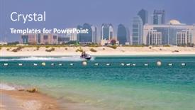  Presentation with abu dhabi - Slide set with couple-on-the-jetski-ride background and a teal colored foreground