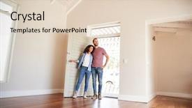  Presentation with old couple walking - PPT theme with couple opening door and walking background and a lemonade colored foreground