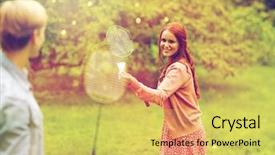  Presentation with badminton - Presentation theme featuring couple or friends playing badminton background and a yellow colored foreground