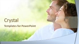  Presentation with nature countryside - Theme consisting of couple outdoor smiling couple relaxing background and a cream colored foreground