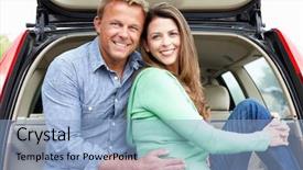  Presentation with outdoors - Presentation theme featuring business center in vancouver canada background and a light gray colored foreground