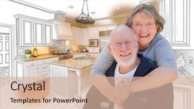  Presentation with kitchen design - Presentation theme enhanced with couple over custom kitchen design background and a lemonade colored foreground