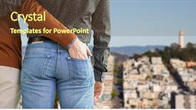  Presentation with san francisco - Presentation theme consisting of couple over san francisco city background and a tawny brown colored foreground
