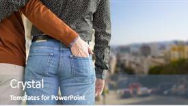  Presentation with lgbt - PPT layouts having couple over san francisco city background and a seafoam green colored foreground