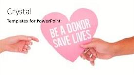  Presentation with heart - Presentation design enhanced with couple-passing-a-paper-heart background and a white colored foreground