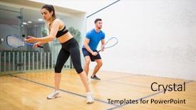  Presentation with play - Slide deck having couple play some squash together background and a lemonade colored foreground