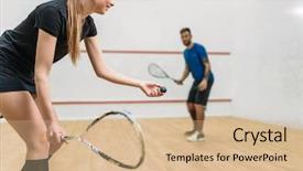  Presentation with club training - Amazing slides having couple play squash game backdrop and a lemonade colored foreground