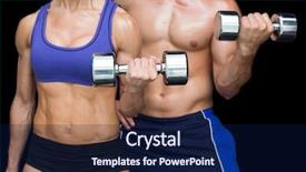  Presentation with bodybuilding - Beautiful theme featuring couple posing with large dumbell backdrop and a  colored foreground