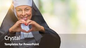  Presentation with christian love - Amazing presentation theme having couple prayer - middle age senior christian catholic backdrop and a tawny brown colored foreground