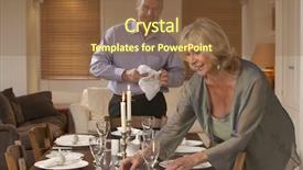  Presentation with dinner party - Cool new presentation theme with couple preparing table for a dinner party backdrop and a tawny brown colored foreground