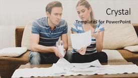  Presentation with important - Presentation design having couple reading an important notification background and a soft green colored foreground