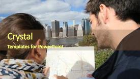  Presentation with city map - PPT layouts with couple reading city map background and a  colored foreground