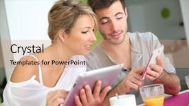  Presentation with news - Presentation theme consisting of view portrait of happy arabic background and a light gray colored foreground