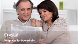  Presentation with pleasure of reading - Amazing theme having couple reading the newspaper together backdrop and a gray colored foreground