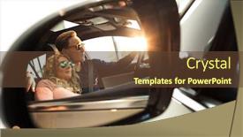  Presentation with reflecting - Cool new presentation theme with couple-reflecting-in-sideview-mirror backdrop and a tawny brown colored foreground