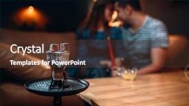  Presentation with hookah - PPT theme enhanced with couple relax and smoking hookah background and a tawny brown colored foreground