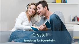  Presentation with music book - PPT layouts consisting of couple relaxing and listening music background and a ocean colored foreground
