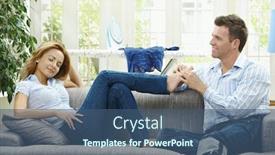  Presentation with foot massage - Theme featuring couple-relaxing-at-home background and a ocean colored foreground