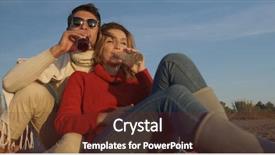  Presentation with beer bottle - PPT theme with couple relaxing by the fire background and a tawny brown colored foreground