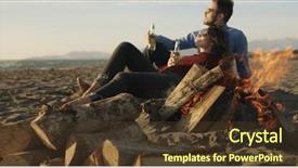  Presentation with fire phoenix - Beautiful slides featuring couple relaxing by the fire backdrop and a tawny brown colored foreground