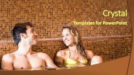  Presentation with spa - Presentation featuring couple relaxing in a spa background and a tawny brown colored foreground