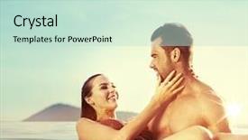  Presentation with infinity - Presentation theme with couple relaxing in an infinity background and a soft green colored foreground