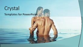  Presentation with swimming pool - Colorful presentation enhanced with couple relaxing in an infinity backdrop and a arctic colored foreground