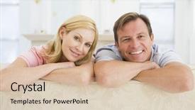  Presentation with lounge - Amazing slide set having couple relaxing in lounge backdrop and a lemonade colored foreground