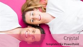  Presentation with wellness - PPT theme featuring couple relaxing in relaxation room on lounger of wellness spa background and a red colored foreground