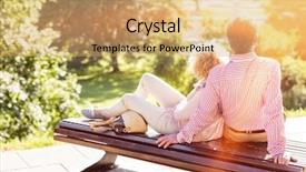  Presentation with aged papper - Cool new slides with couple relaxing on park bench backdrop and a coral colored foreground