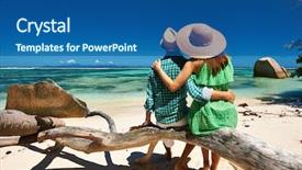  Presentation with tropical - Amazing PPT theme having source d'argent at seychelles backdrop and a ocean colored foreground