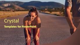  Presentation with fulfillment - Slide set enhanced with couple-resting-after-a-rigorous background and a tawny brown colored foreground