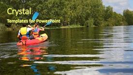  Presentation with kayak - Amazing presentation having many spring primroses blooming backdrop and a dark gray colored foreground