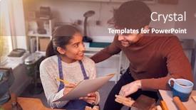  Presentation with running - Presentation theme with couple-running-bespoke-jewellery-business background and a violet colored foreground