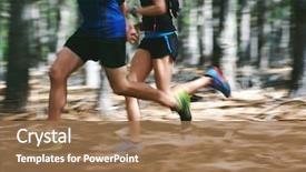  Presentation with trail - Presentation theme consisting of couple running fast background and a coral colored foreground