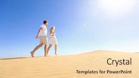  Presentation with sun desert - Amazing presentation design having couple running having fun holding backdrop and a  colored foreground