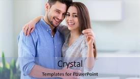  Presentation with new parents at home baby - Cool new presentation with couple showing keys to new backdrop and a light blue colored foreground