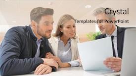  Presentation with real estate - Slide set consisting of couple signing contract with real background and a lemonade colored foreground