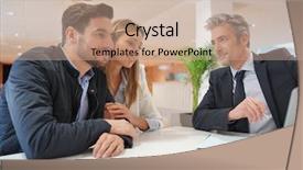  Presentation with real estate - Cool new slide deck with couple signing contract with real backdrop and a coral colored foreground