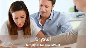  Presentation with real estate - Cool new theme with couple signing real-estate contract backdrop and a coral colored foreground