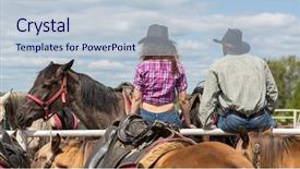  Presentation with cowboy - PPT layouts having beholder - cowboy couple sit back background and a lemonade colored foreground